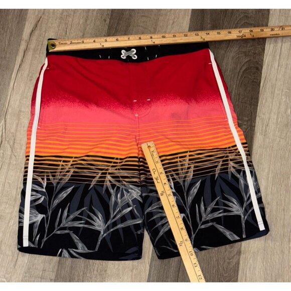 Boys Wonder Nation XL Swim Trunks With Tropical Gradient & Leaf Print Drawstring - Picture 7 of 7